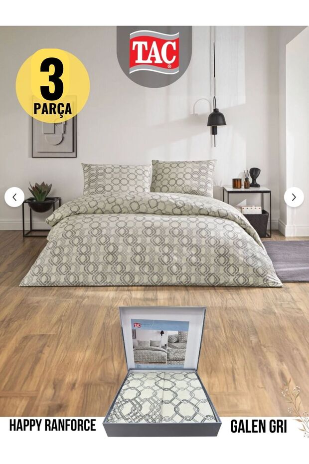 Galen Gray Ranforce Single Duvet Cover Set 160X220 cm