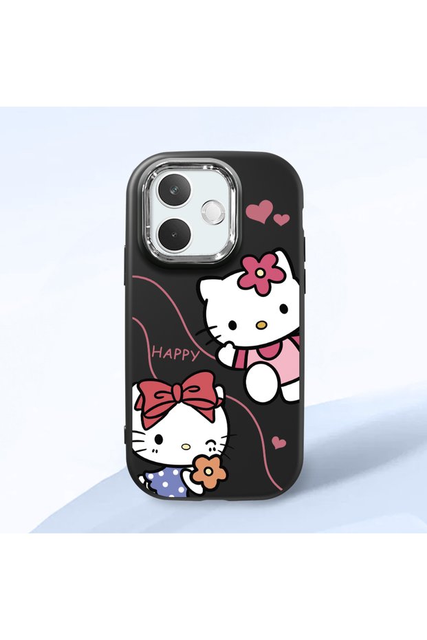 حافظة هاتف من السيليكون الناعم باللون الأسود متوافقة مع كاميرا أوبو A5 برو 5G هالو كيتي منقوش