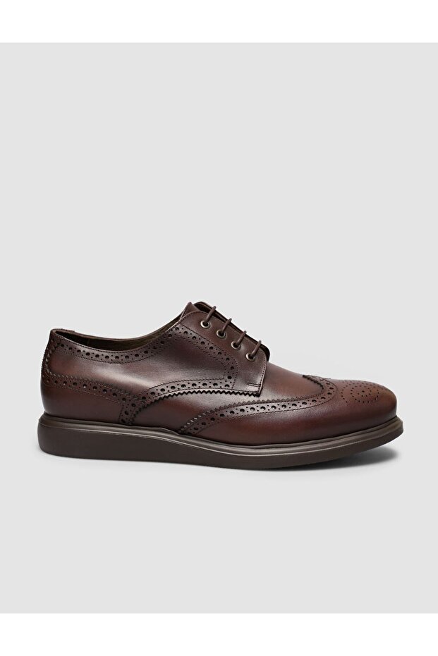 EVA Sole Genuine Leather Brown Lace-Up Men's Casual Shoes