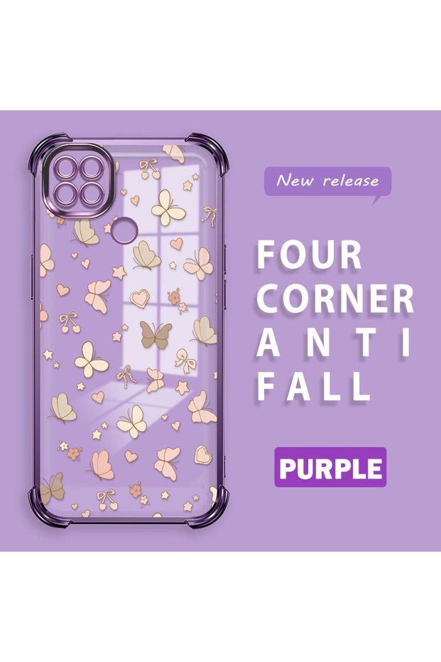 Redmi 9C Compatible Transparent Four Corner Silicone Coated Glossy Edge Case