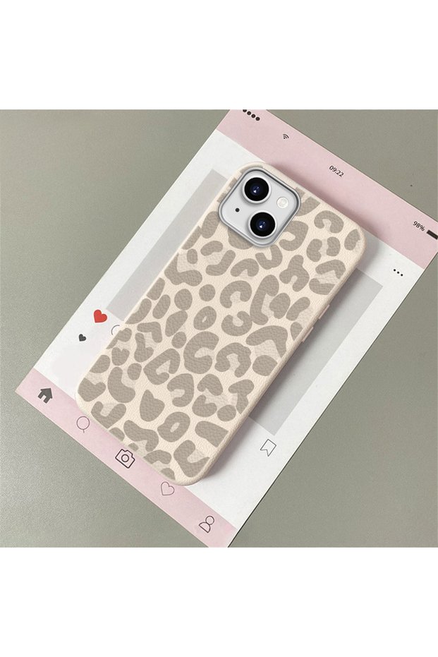 Stylish Leopard Printed Pack, Leather Textured Phone Cases Compatible with iPhone 14 Plus/15 Plus