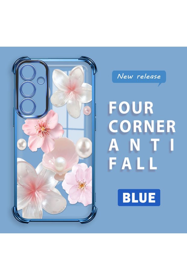 Samsung Galaxy S23 Fe Compatible Transparent Four-Corner Silicone Coated Glossy Edge Case
