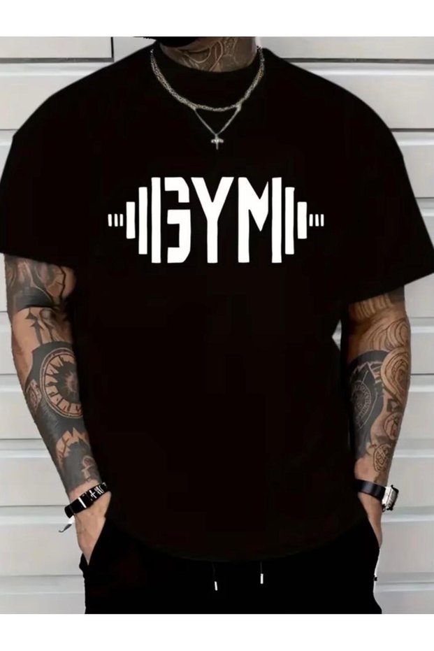 Gym Printed Athlete Short Sleeve Crew Neck Unisex Tshirt