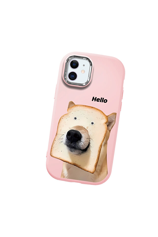 iPhone 11 Compatible Anti-Impact Camera Protected Patterned Printed Pink Silicone Case - 1