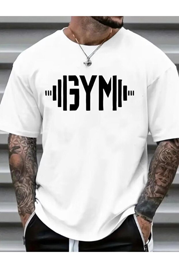 Gym Printed Athlete Short Sleeve Crew Neck Unisex Tshirt