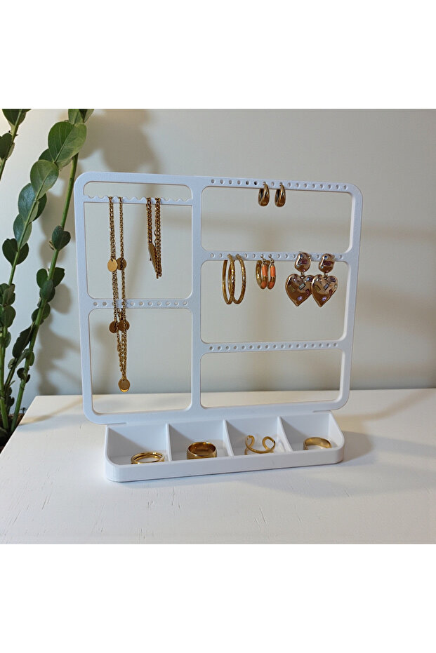 Jewelry Organizer Stand – Earring, Ring, and Necklace Organizer Desktop Jewelry Stand