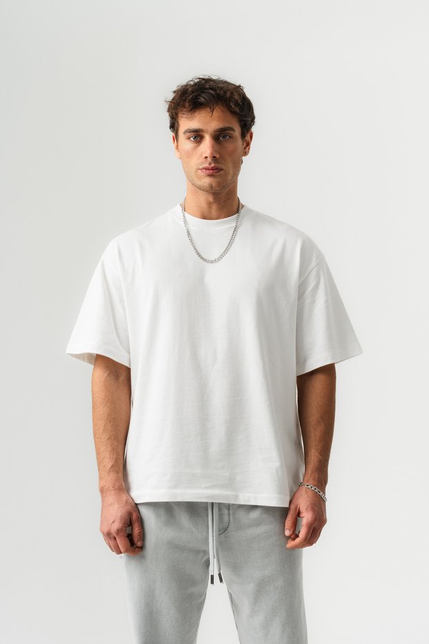 Men's 100% Cotton Oversized Fit Crew Neck Basic T-Shirt