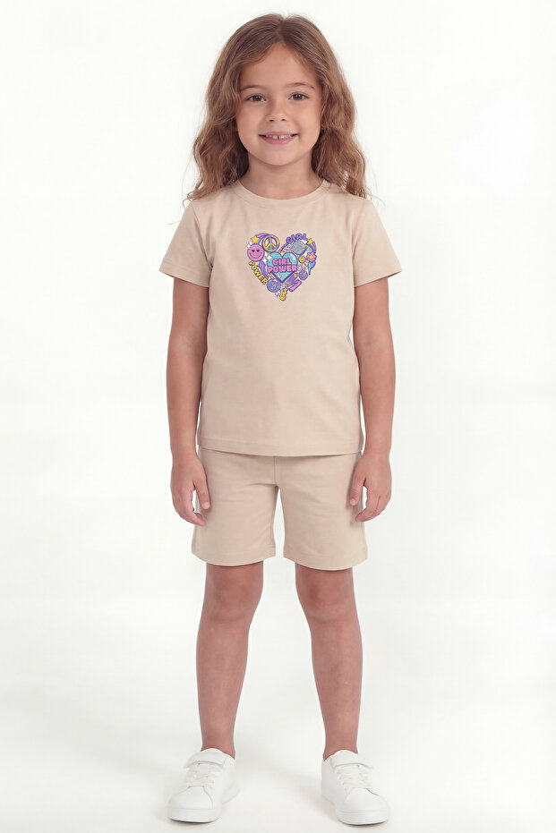Girl's Printed Shorts Set B11