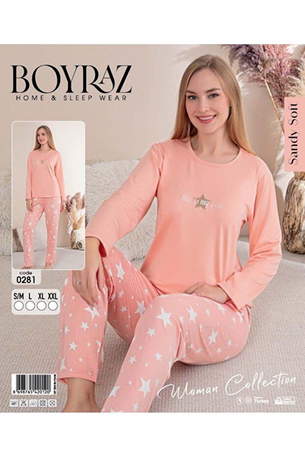 طقم بيجامة نسائية من BOYRAZ بنقشة قلب SENDY
