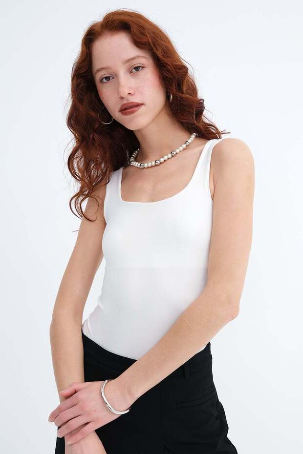 Kalın Askılı Bodysuit Z1063 - 1