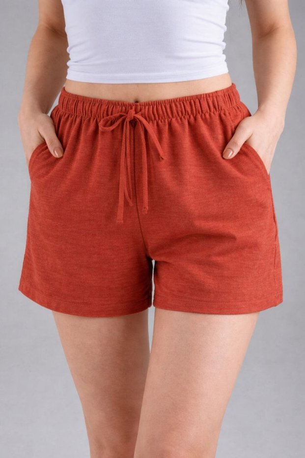 Women's Elastic Waist Linen Shorts