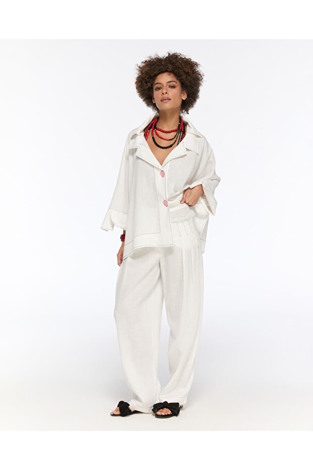 Pleated Linen Trousers