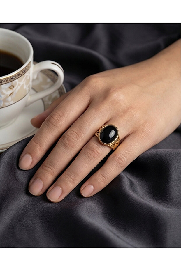 Onyx natural stone ring