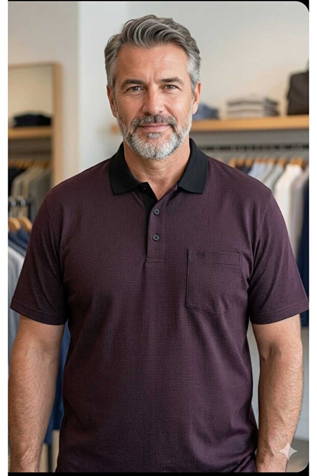 Battal Size Short Sleeved Pocketed Men's T-Shirt