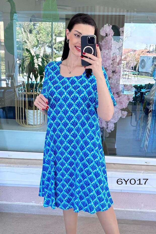 Short Sleeve Viscose Dress 6Y017