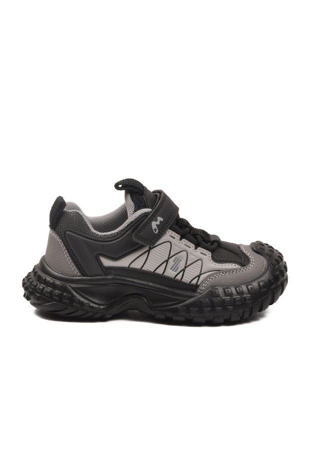 Marcokids Gray Velcro Boys' Sports Shoes