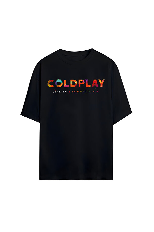 تي شيرت Coldplay مطبوع للجنسين 100% مقاس كبير مكون من قطن قطع