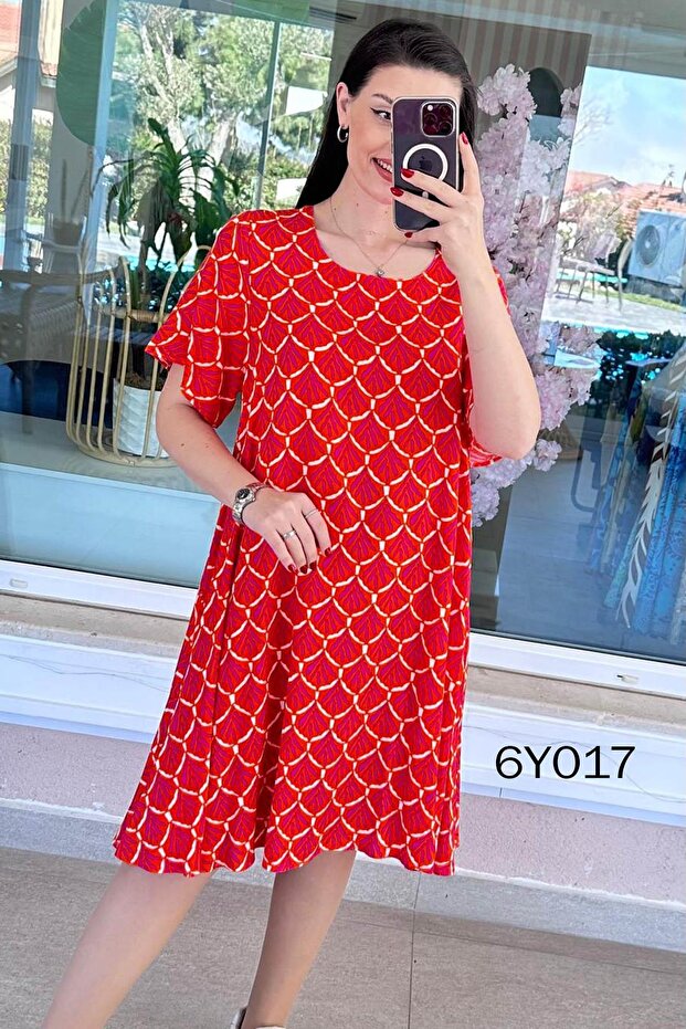 Short Sleeve Viscose Dress 6Y017