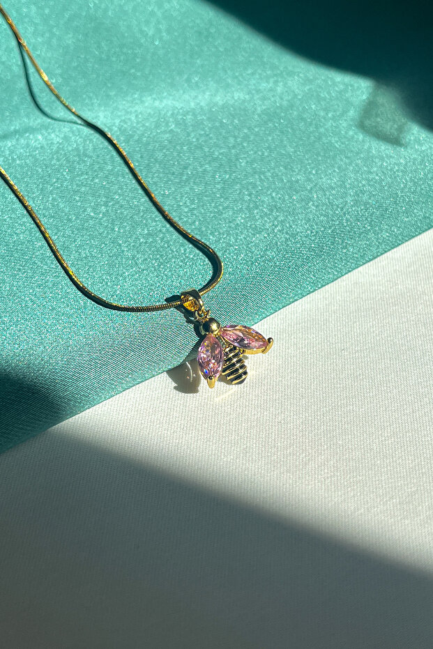 Steel Necklace with Bee Figure