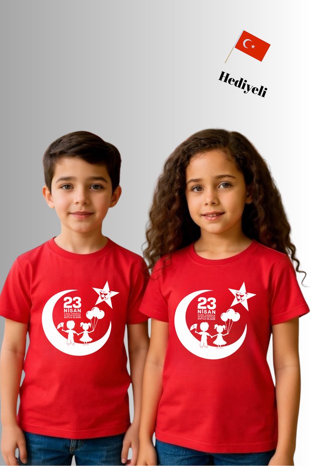 Kids Girls/Boys Unisex "April 23" Printed 100% Cotton T-Shirt