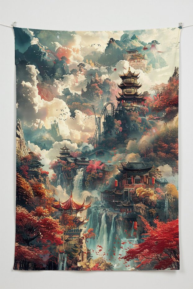 South Air Temple Wall Covering – Large Size Tapestry Wall Art Rug Si, Game Anime Movie Room Decor
