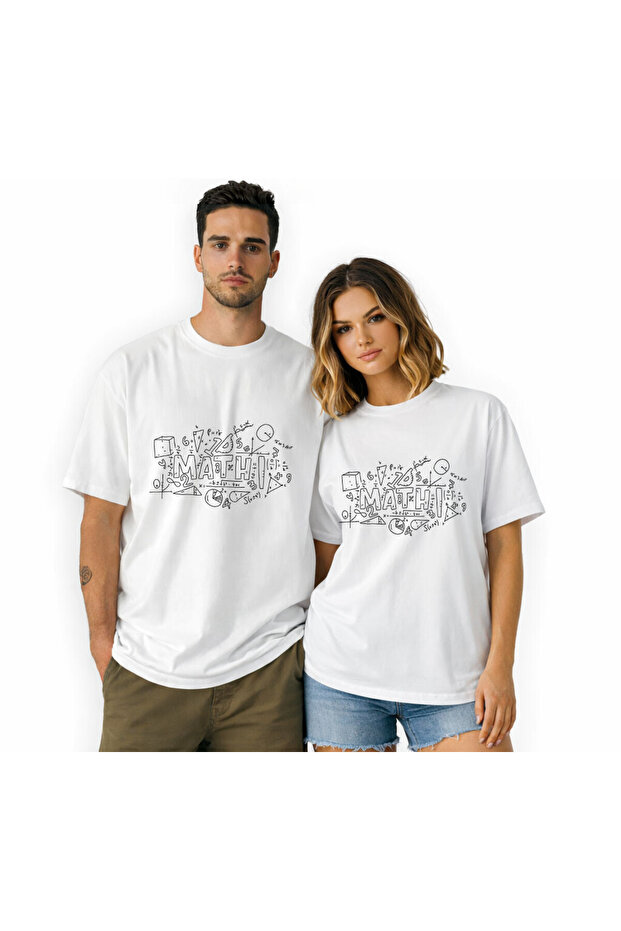 Mathematics Formula Unisex Crew Neck White Design Tshirt