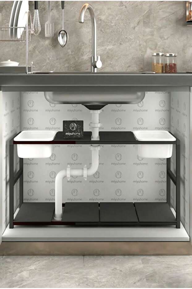 Expandable Shelf with 2 Plastic Baskets Adjustable Kitchen Organizer Bathroom Organizer