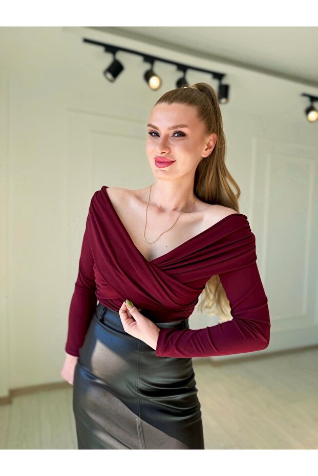 Omuz Drapeli Bluz - 1