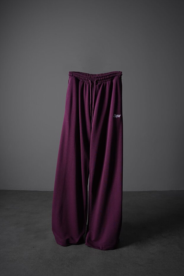 Erkek Mürdüm Basic Baggy Eşofman - 1