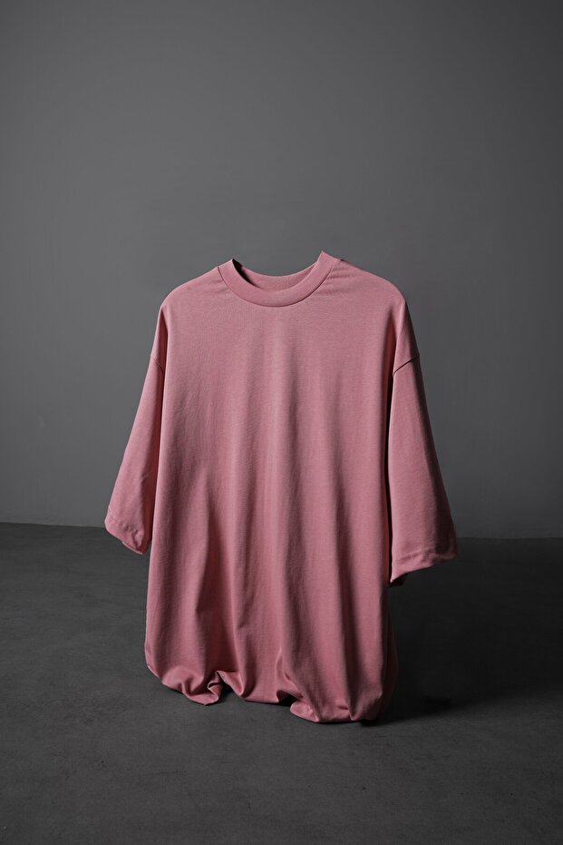 Erkek Gül Oversize Basic Tshirt - 1