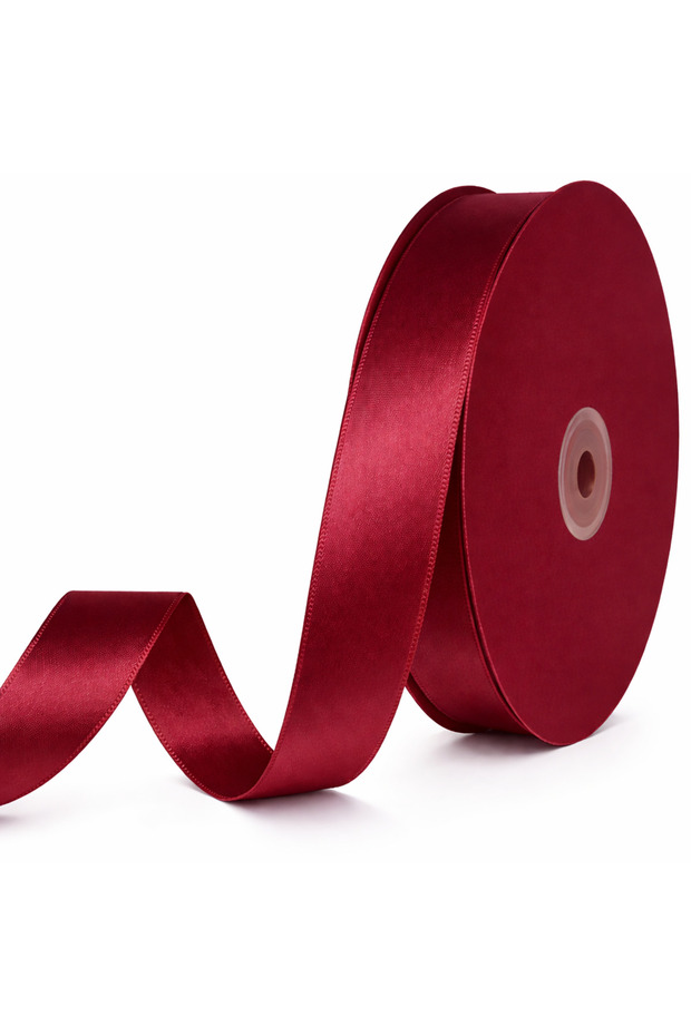 Burgundy Satin Ribbon 2.5 cm 10 Meters, Bohça Dowry Special Day Gift Decoration Ribbon