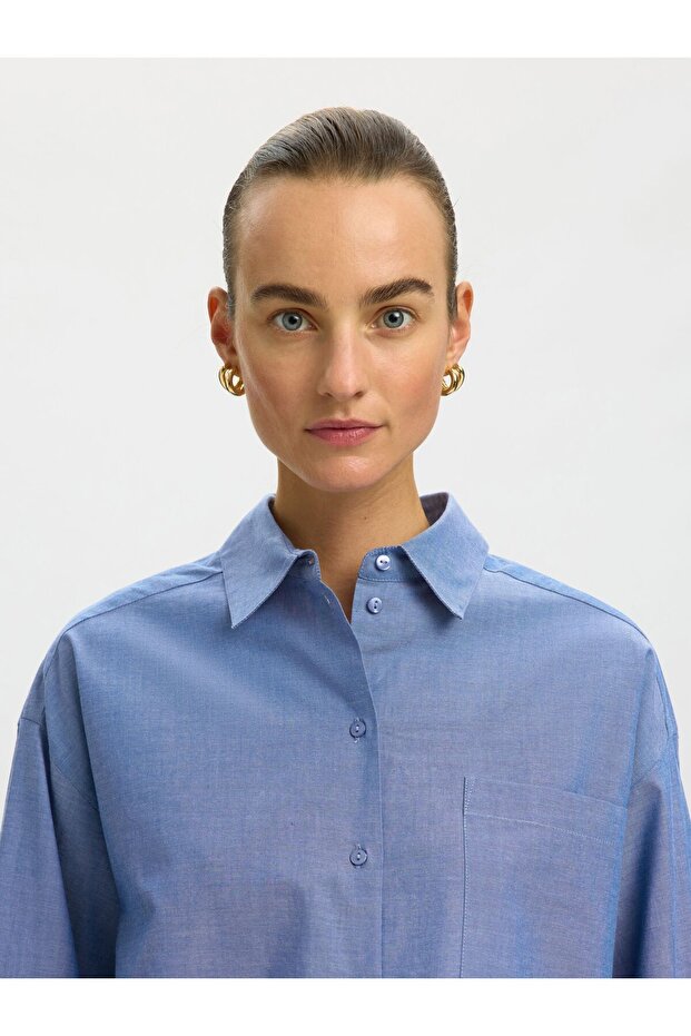 Crop-Bluse Baumwoll - 5