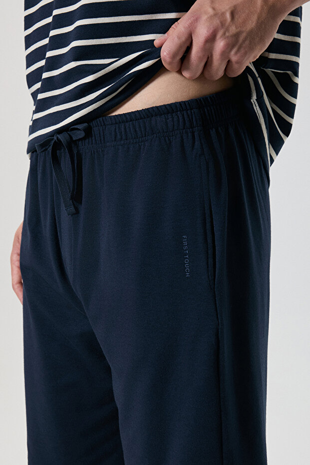 Soft-Textured Striped Pajama Set - 4