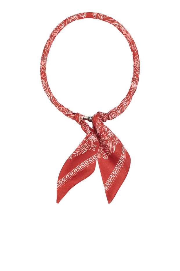 Bordo Kadın Desenli Kolye - 1