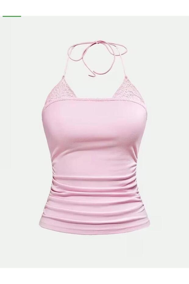 Degaje Yaka Lace Stylish Blouse with Detailed Straps