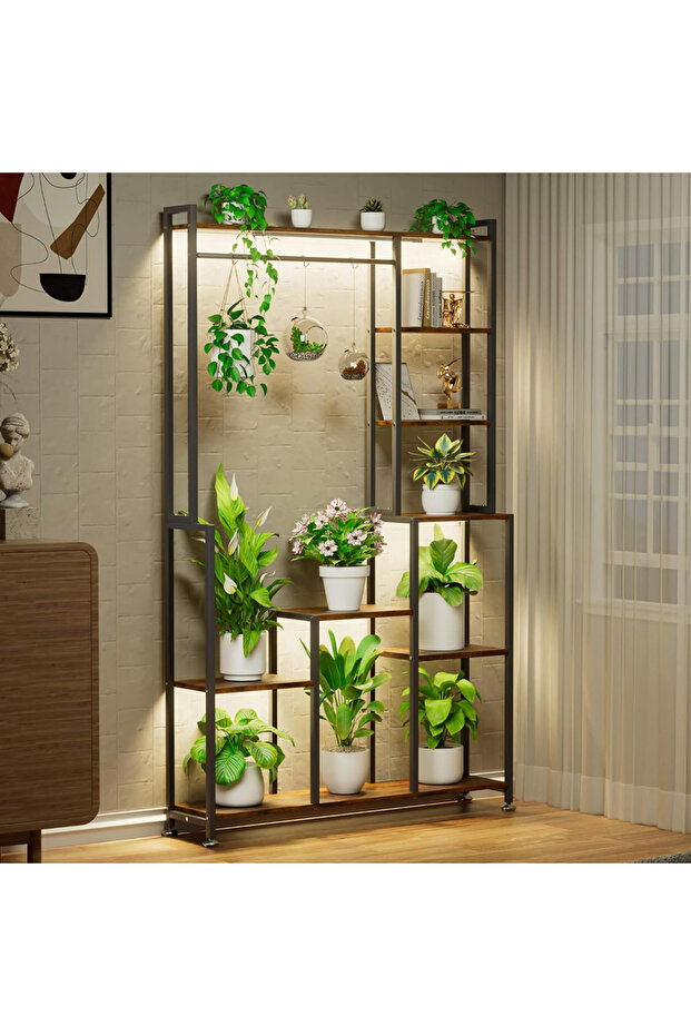 Multi-Layer Wrought Iron Plant Stand with Wheels – Flower Rack Shelf for Living Room & Balcony