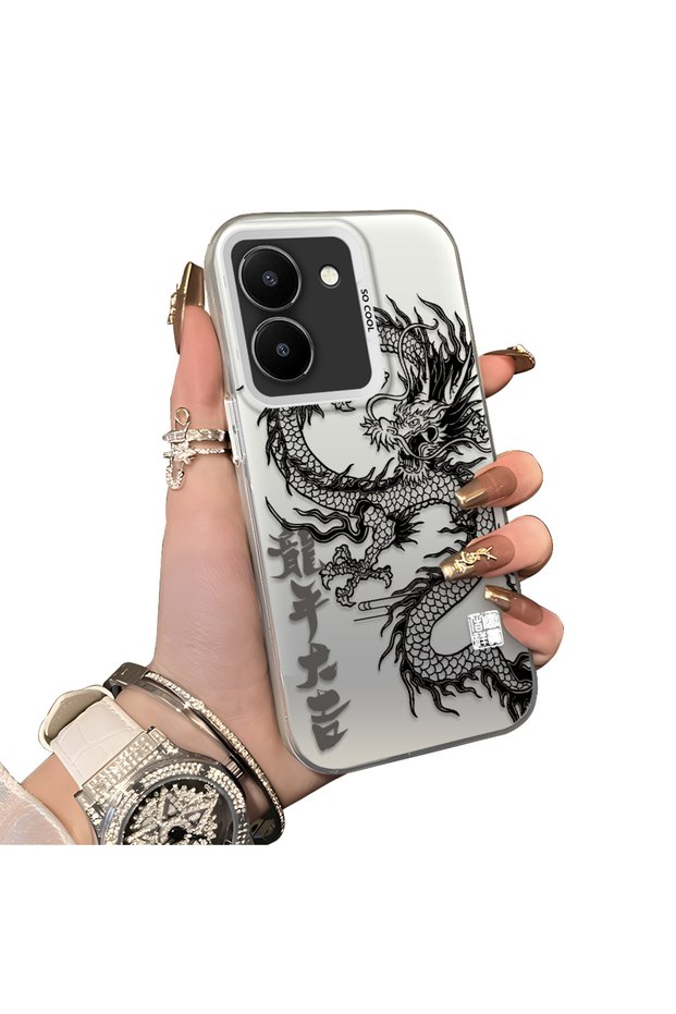 Vivo Y27 5G/Y27S Compatible Hard Acrylic Back Silicone Edge Lens Protection Case