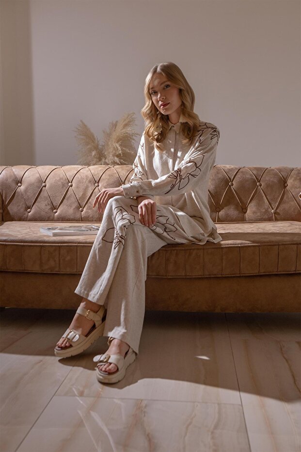 İP NAKIŞLI KETEN TAKIM - 5