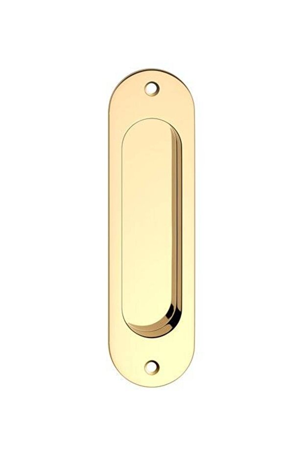 Glossy Gold Oval Recessed Handle