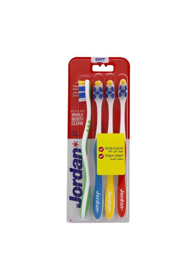 Total Clean Soft Gentle Bristle Dental Toothbrush Value Pack (4s)