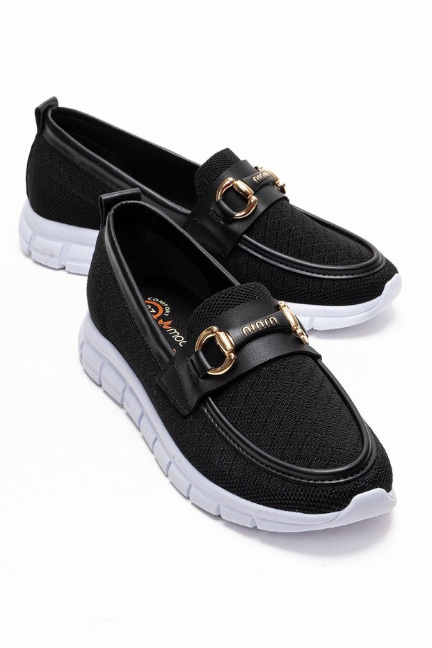Women's Knitwear Sports Ballet Flats Shoes Black White