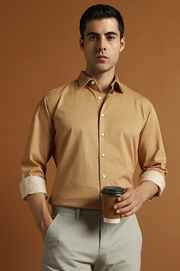 Men Slim Fit Long Sleeve Shirt