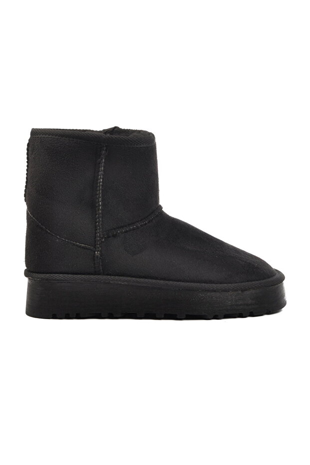 Black Suede Women's Boots with Fur Inside