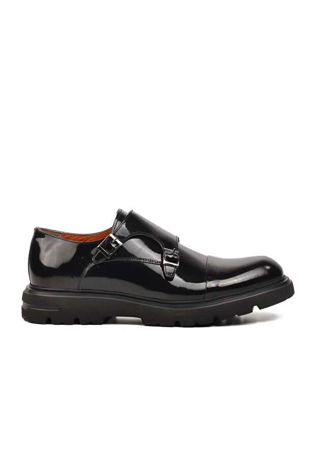 Black Patent Leather Genuine Leather Men's Casual Shoes