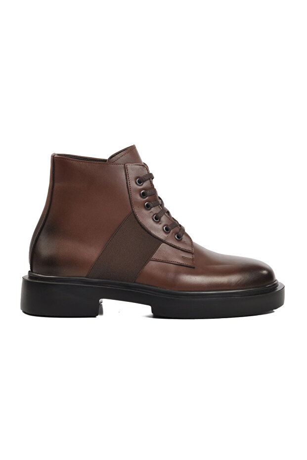 Brown Genuine Leather Flat Men's Boots Premium