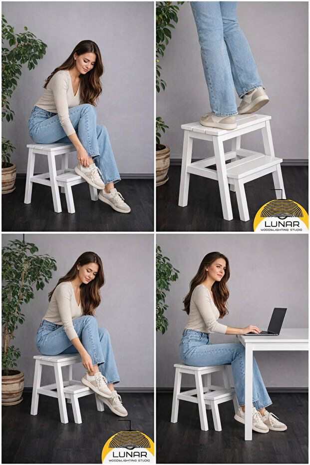 Ahşap Merdiven Tabure - 2