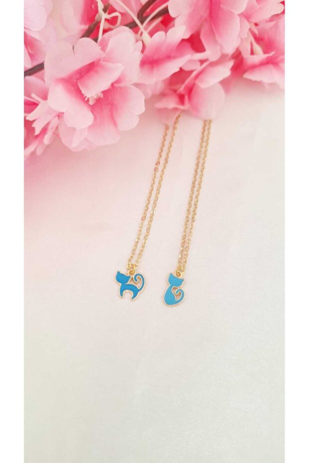 2Pcs Cat Bff Necklace Friendship Necklace Bff Necklace