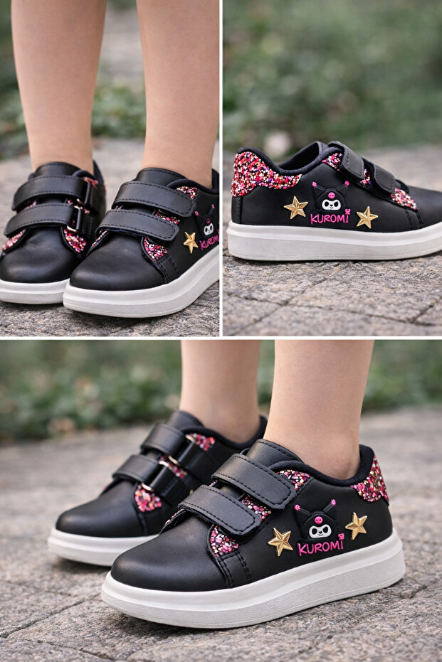 Girls' Velcro Sneakers Patterned Hologram Phylon (lightweight) Sneakers
