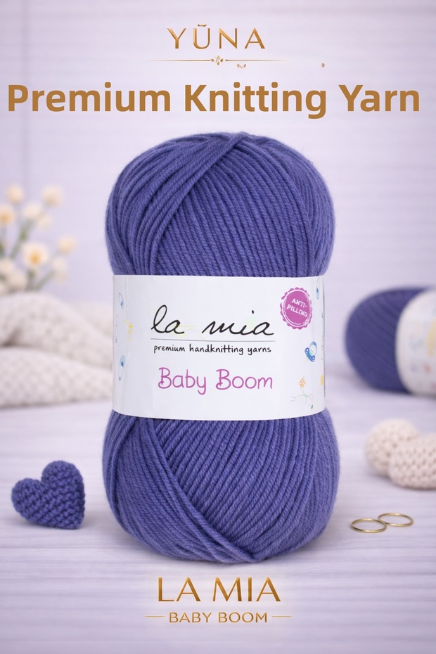 La Mia Baby Boom Light Navy Blue Hand Knitting Yarn 604 Navy Blue