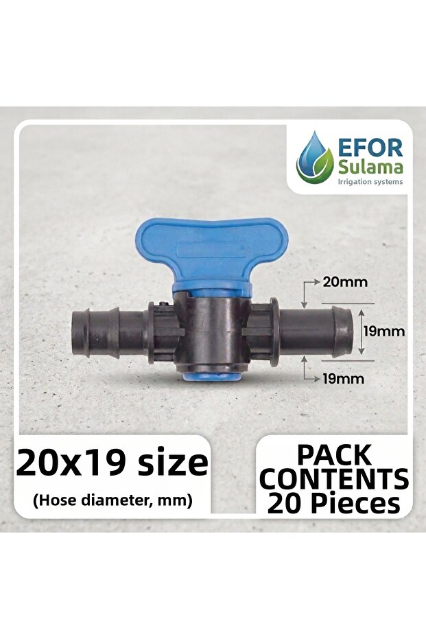 20X19 mm Drip Irrigation Valve - Different Diameter Passages (20 Pieces)